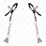KINK - PINZAS PARA PEZONES CON COLGANTE DE CAMPANA PLATEADO 6 CM