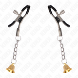 KINK - PINZAS PARA PEZONES CON COLGANTE DE CAMPANA DORADO 6 CM