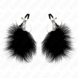 KINK - PINZAS PARA PEZONES CON PLUMA NEGRO 7 CM