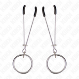 KINK - PINZAS PARA PEZONES FINA CON ARO PLATEADO 7 CM