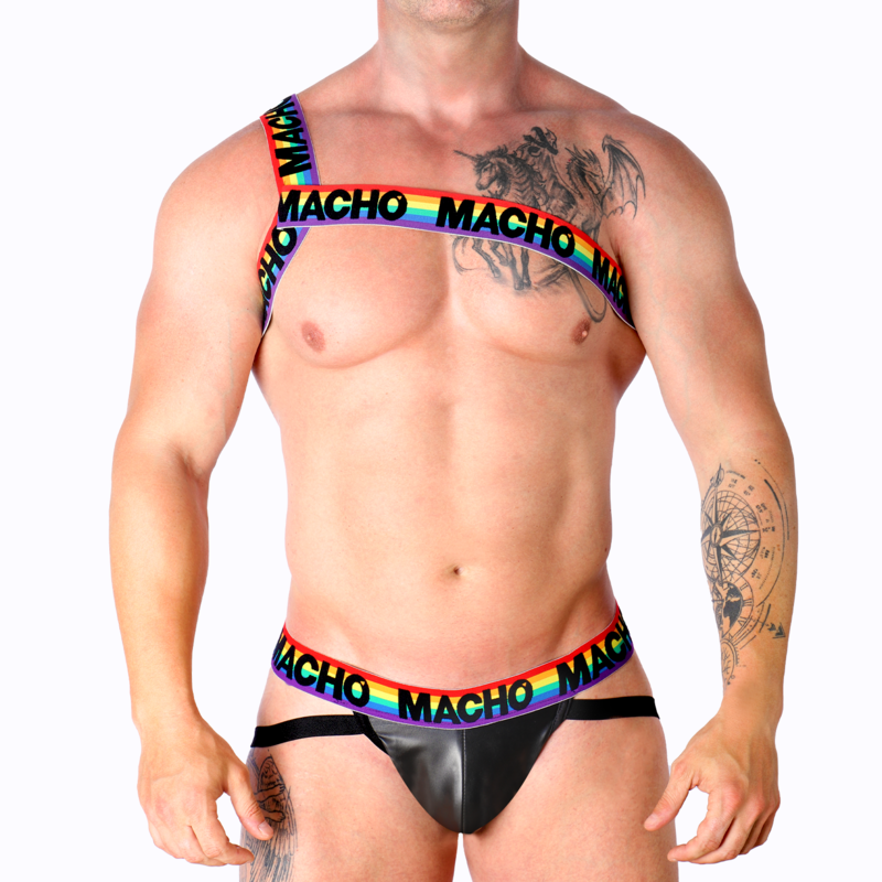 MACHO - ARNÉS ROMANO BLANCO S/M
