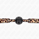 KINK - MORDAZA DE BOLA 4.5 CM TRANSPIRABLE LEOPARDO 65 x 2.5 CM
