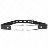 KINK - MORDAZA GANCHO DE METAL 11.5 CM CON CORREA DE POLIPIEL AJUSTABLE 39-58 CM X 2 CM