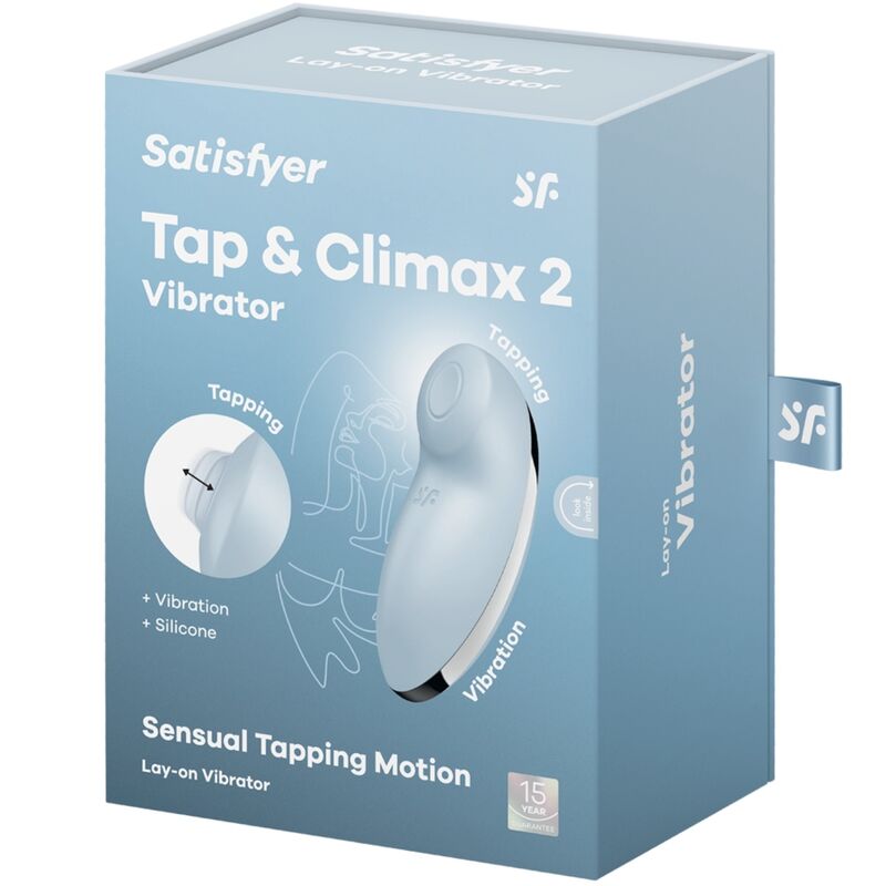 Tap & Climax 2 — Vibración + Golpeteo Clítoris Azul · SATISFYER · Tap & Climax 2