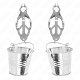 KINK - PINZAS PARA PEZONES ESTILO JAPONÉS CON CUBOS PLATEADO