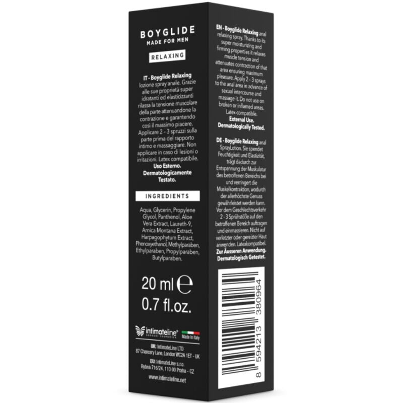 Boyglide Intimateline — Spray Anal Hidratante y Elastizante · 20 ml