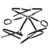 Ataduras con Carácter — Esposas con Cinturón de Bondage Negro, Subblime