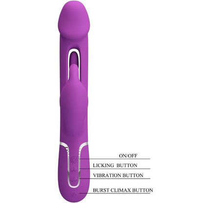 PRETTY LOVE - KAMPAS VIBRADOR RABBIT MULTIFUNCIÓN 3 EN 1 MORADO