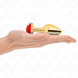 KINK - PLUG ANAL DORADO ROSA ROJA TALLA M