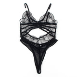 SUBBLIME - 955229 BODY TRANSPARENTE CON ENCAJE HUECO NEGRO L/XL