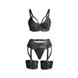 SUBBLIME - 955243 SET SUJETADOR CON LIGUERO BONDAGE NEGRO L/XL