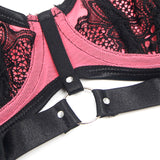 SUBBLIME - 955571 CONJUNTO SUJETADOR CON CREMALLERA DE MALLA DE CHAROL ROSA S/M