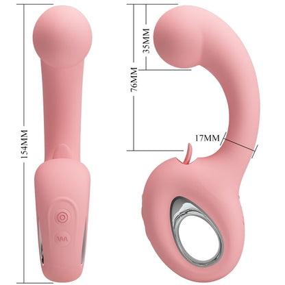 PRETTY LOVE - ERYNNYES VIBRADOR PUNTO G + ESTIMULADOR CLÍTORIS 10 VIBRACIONES ROSA