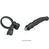 PRETTY LOVE - TATUM ANILLO VIBRADOR PENE CON PLUG 10 VIBRACIONES NEGRO
