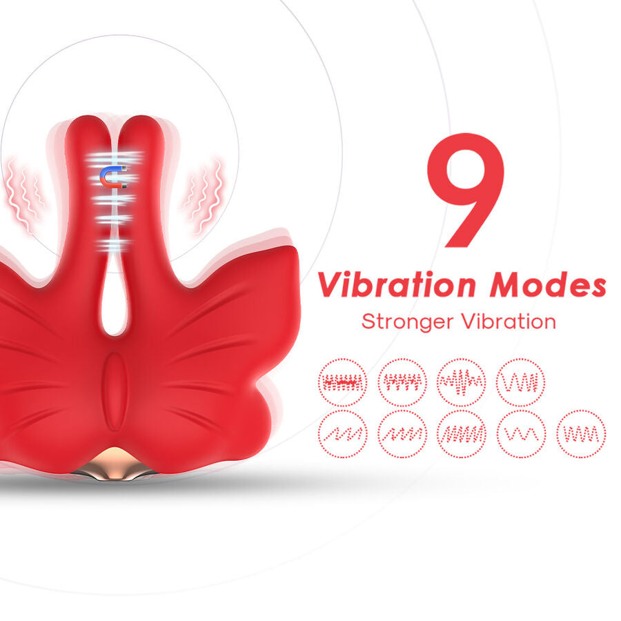 ARMONY - PINZAS PARA PEZONES MAGNÉTICA CON VIBRACIÓN FORMA MARIPOSA ROJO