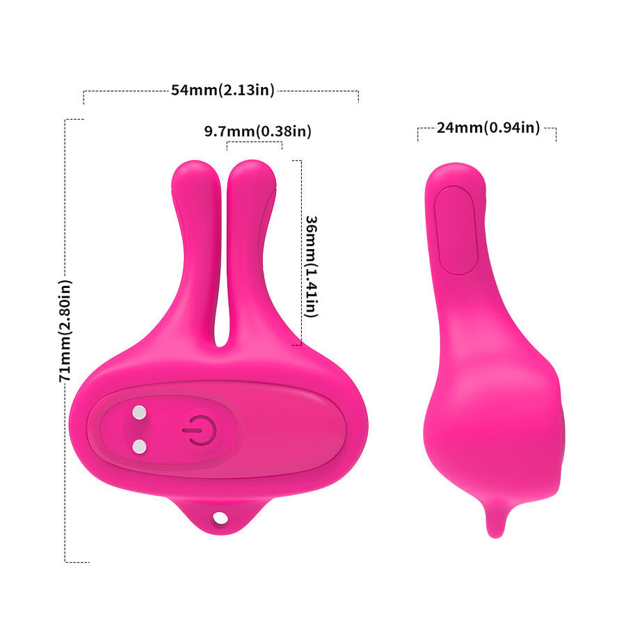 ARMONY - PINZAS PARA PEZONES MAGNÉTICA CON VIBRACIÓN FORMA CONEJO ROSA