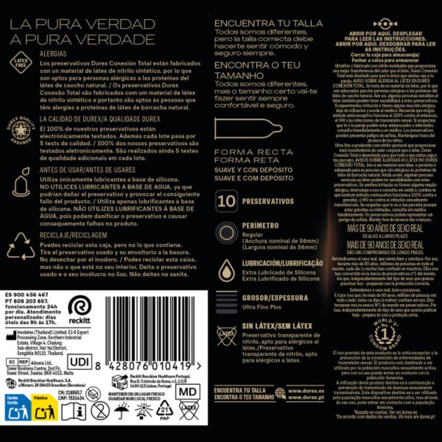 Durex Conexión Total - Preservativo sin látex