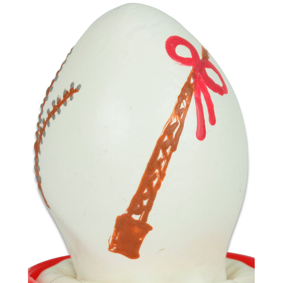 CONDOMERIE - PRESERVATIVO DECORATIVO PINTADO A MANO HUEVO DE PASCUA BLANCO