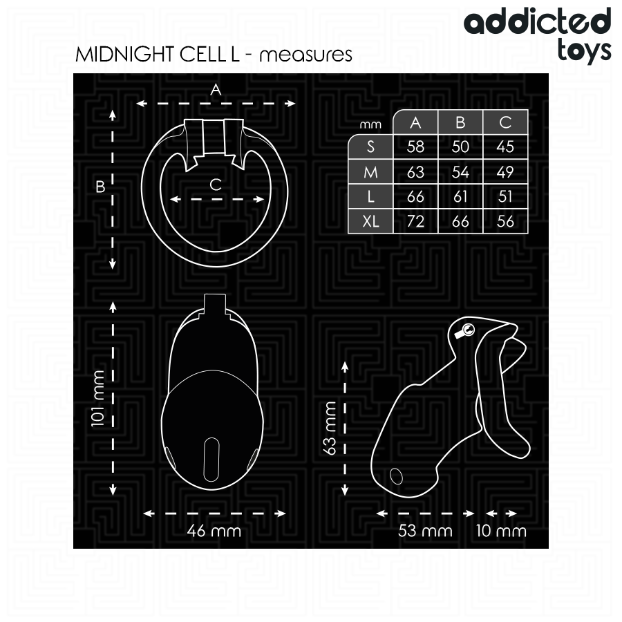 ADDICTED TOYS LOCKED - MINDNIGHT CELL JAULA PARA PENE TALLA L