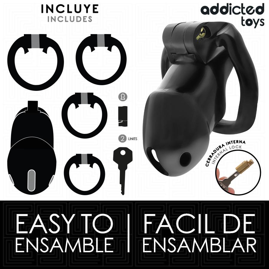 ADDICTED TOYS LOCKED - MINDNIGHT CELL JAULA PARA PENE 4.2 CM TALLA M