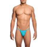 MOB - TANGA TRANSPARENTE CON FORMA DE T AQUA TALLA L/XL