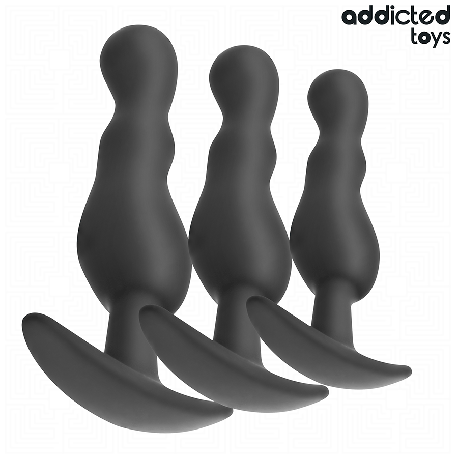 ADDICTED TOYS - SET DE 3 PLUG ANAL SILICONA MODELO 1