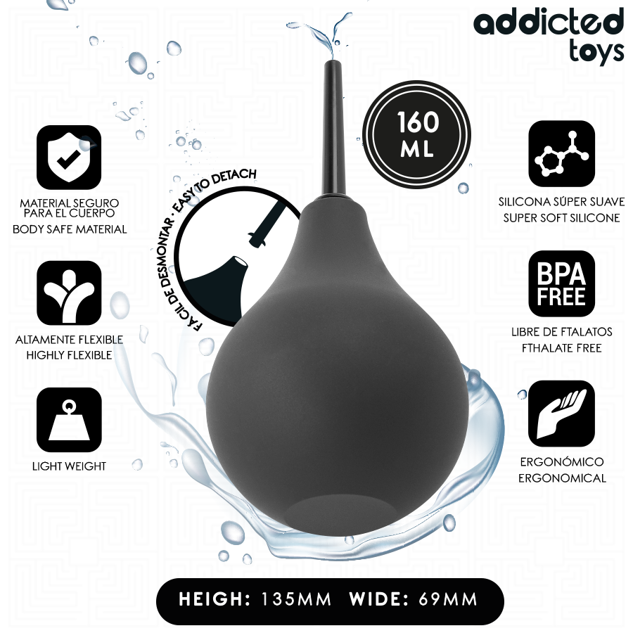ADDICTED TOYS - LIMPIADOR ANAL DE VIAJE TALLA M 160 ML