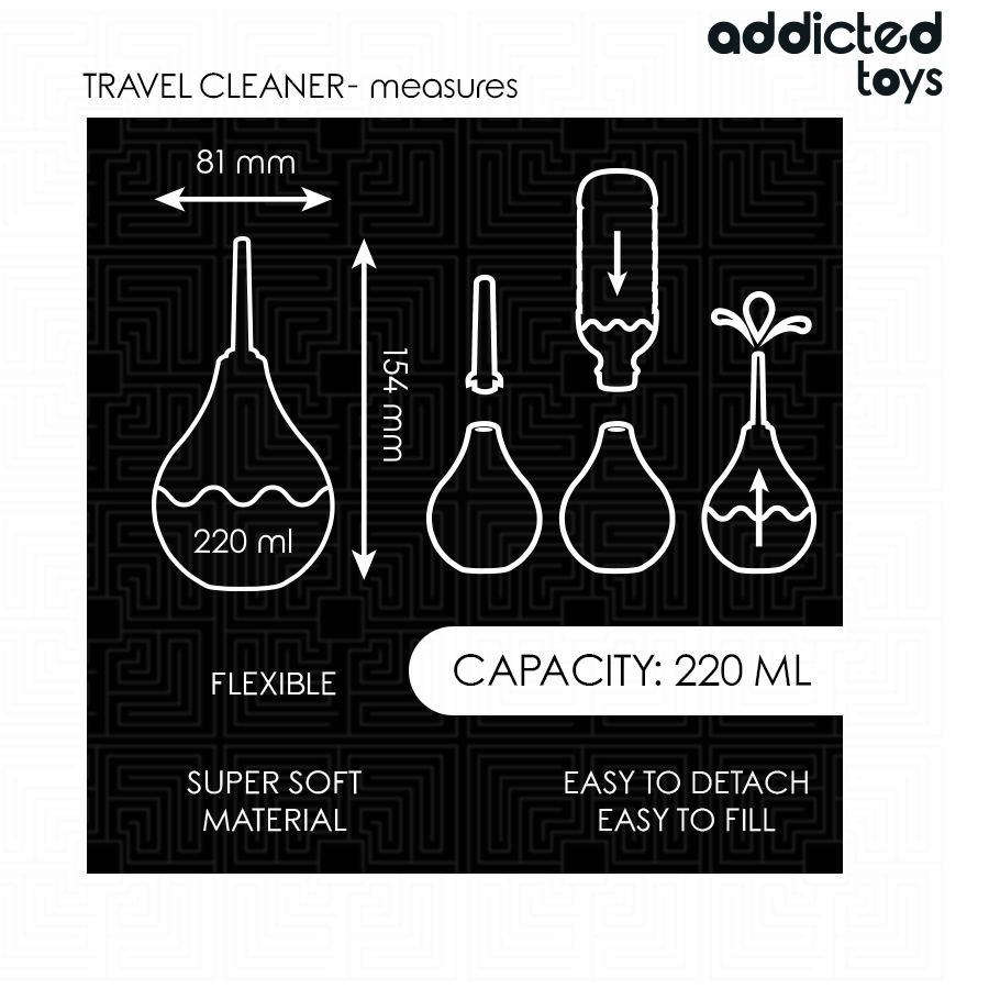 ADDICTED TOYS - LIMPIADOR ANAL DE VIAJE TALLA L 220 ML