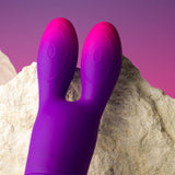 ROCKS- OFF - GLO-GIRL BUNNY VIBRADOR FLEXIBLE MORADO