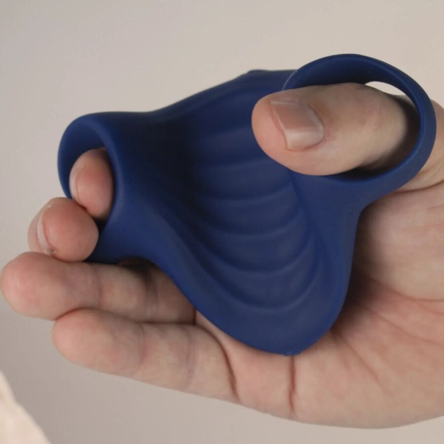 ROCKS- OFF - PALM MASTURBADOR VIBRADOR FLEXIBLE AZUL