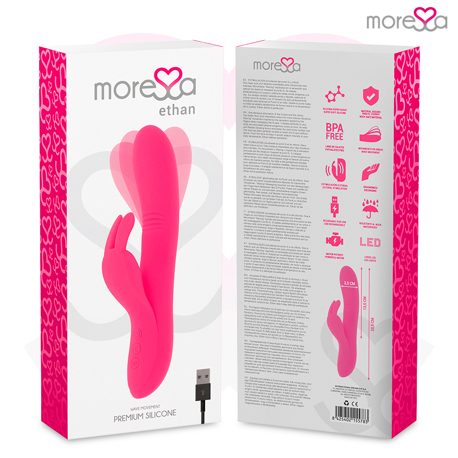 MORESSA - ETHAN EFECTO WAVE MAS POTENTE VIBRACIÓN PREMIUM SILICONE RECARGABLE