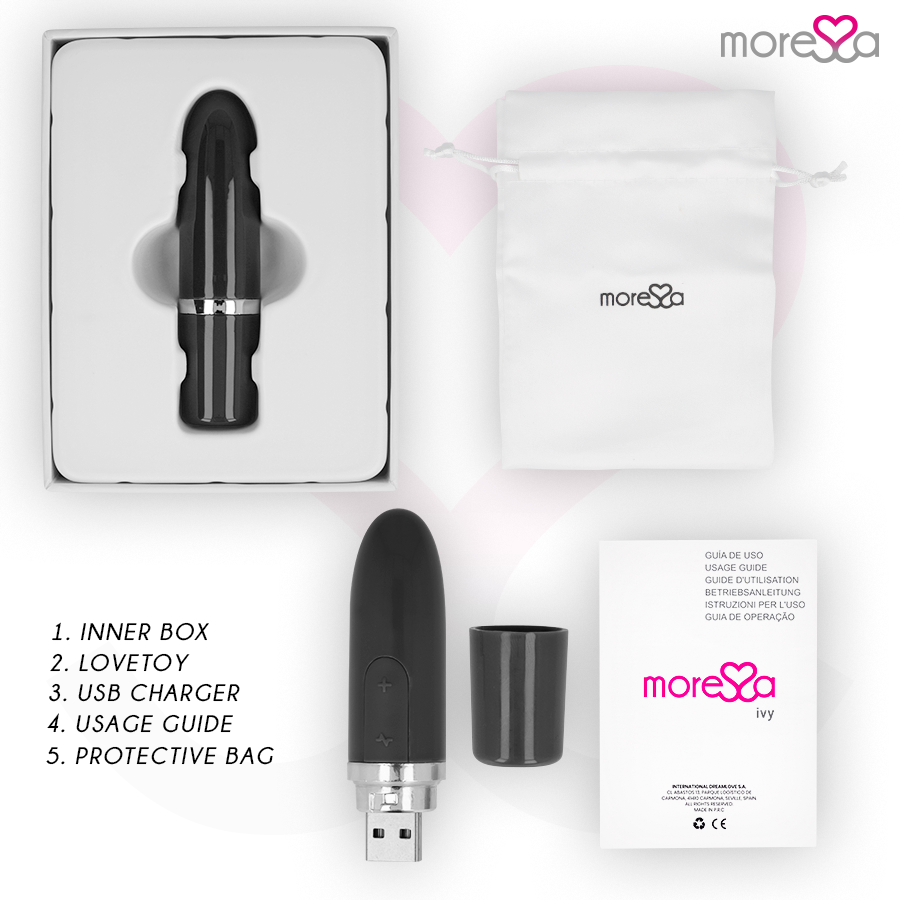 MORESSA - IVY MASAJEADOR SIMULADOR LABIAL DE VIAJE NEGRO