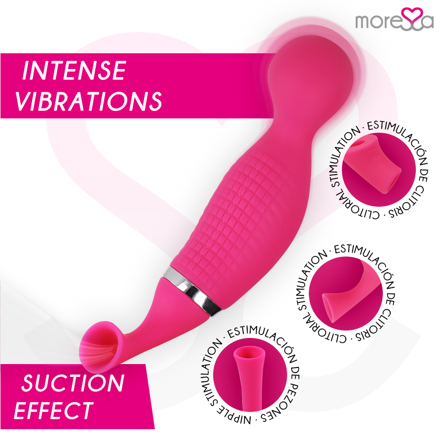 MORESSA - KIRK DUO SUCCIONADOR + MASAJEADOR MULTI PRESTACIONES PREMIUM SILICONE RECARGABLE