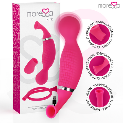MORESSA - KIRK DUO SUCCIONADOR + MASAJEADOR MULTI PRESTACIONES PREMIUM SILICONE RECARGABLE