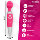 MORESSA - ODILON WAND POTENTE MOTOR MAS DOS CABEZALES PREMIUM SILICONE RECARGABLE