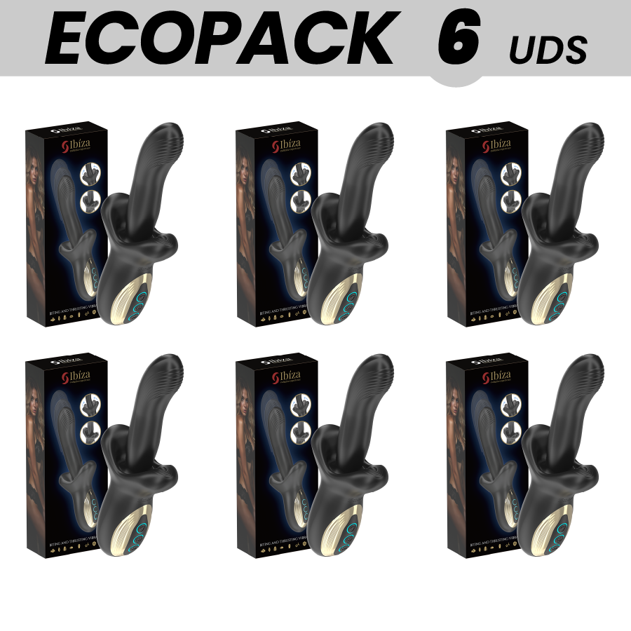 ECOPACKS 6 UDS - IBIZA POTENTE VIBRADOR EFECTO THRUSTING Y BITING