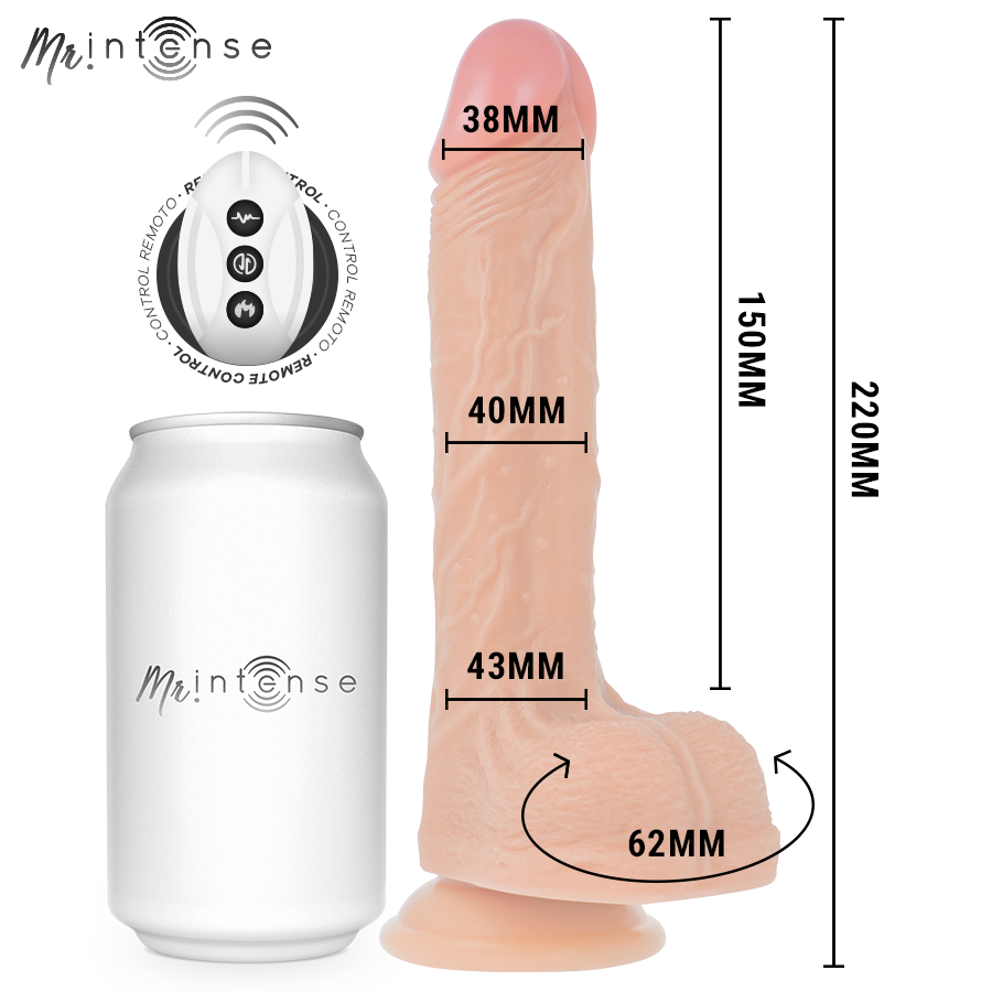 MR INTENSE - BROSNAN REALÍSTICO MULTIFUNCIÓN CON VIBRACIÓN UP AND DOWN CONTROL REMOTO 22 CM -O- 4 CM