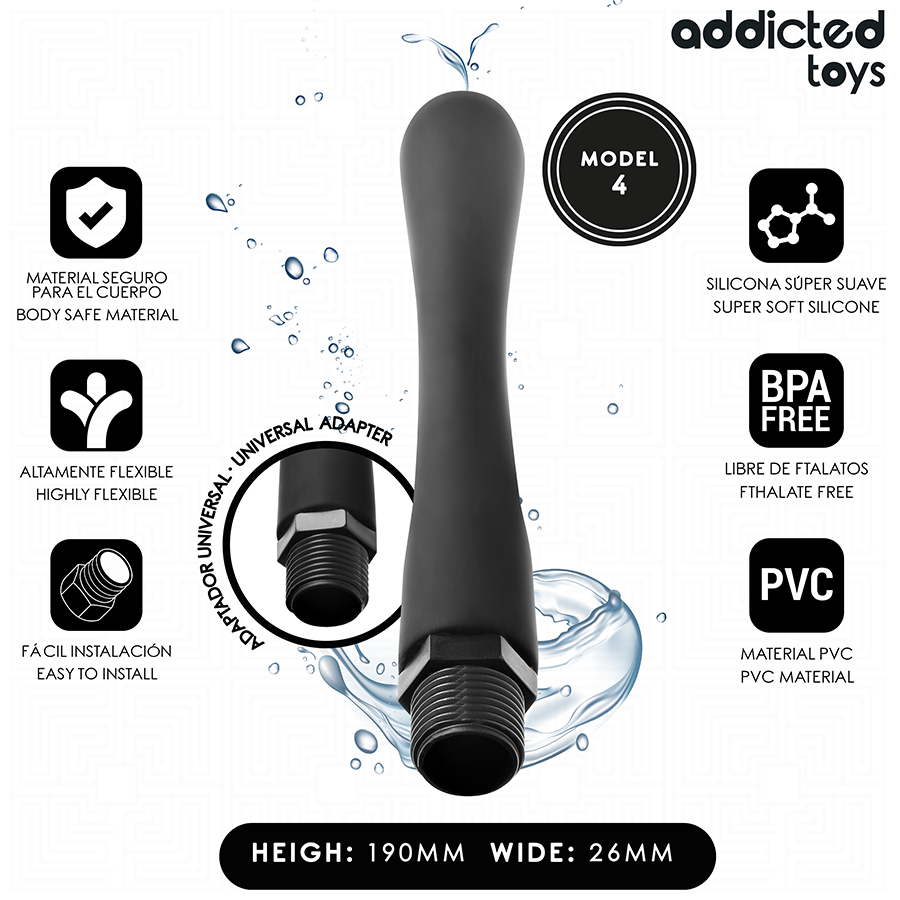 ADDICTED TOYS - LIMPIADOR ANAL CON ADAPTADOR UNIVERSAL MODELO 4
