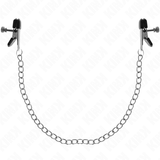KINK - PINZAS PARA PEZONES PLANAS NEGRO CON CADENA PLATEADO 34 CM