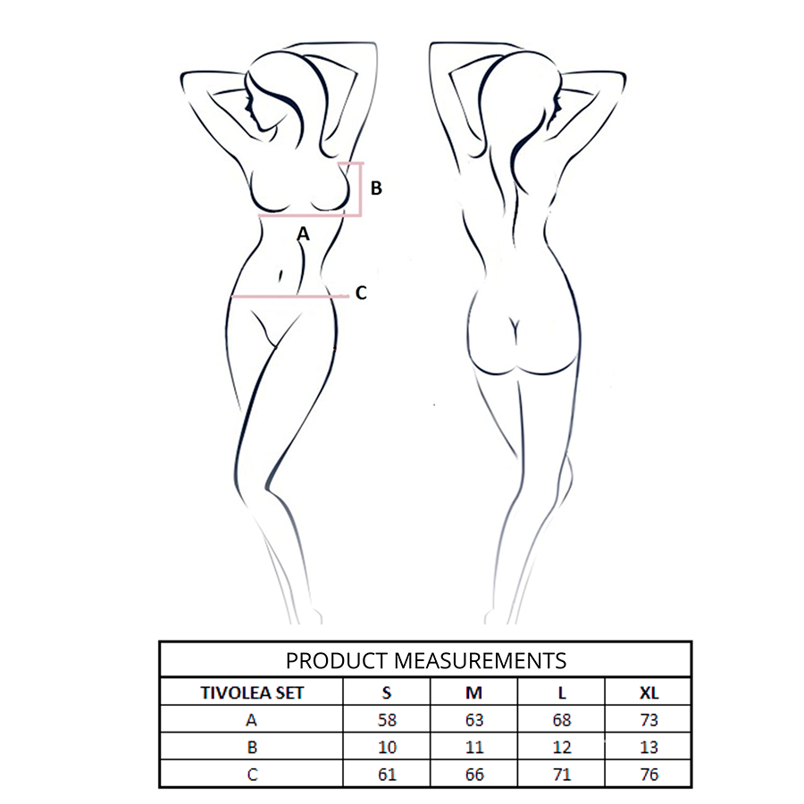 PASSION - TIVOLEA SET SUJETADOR + TANGA ROSA CLARO L/XL