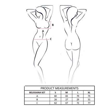 PASSION - BELISSANA SET SUJETADOR + TANGA NEGRO L/XL