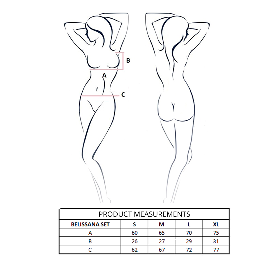 PASSION - BELISSANA SET SUJETADOR + TANGA BURDEOS S/M