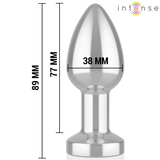 INTENSE - PLUG ANAL DE METAL VIBRADOR CON LUCES LED Y CONTROL REMOTO - TALLA S