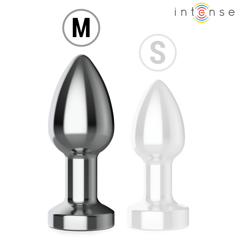 INTENSE - PLUG ANAL DE METAL VIBRADOR CON LUCES LED Y CONTROL REMOTO - TALLA S