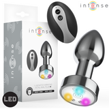 INTENSE - PLUG ANAL DE METAL VIBRADOR CON LUCES LED Y CONTROL REMOTO - TALLA S