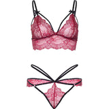 LEG AVENUE - 81623 SET SUJETADOR + TANGA BURDEOS TALLA S