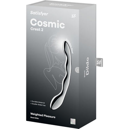 SATISFYER - COSMIC CREST 2 DILDO ACERO INOXIDABLE DOBLE USO