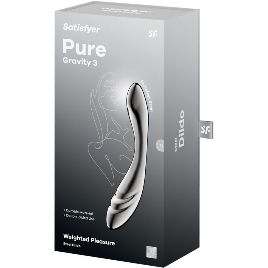Pure Gravity 3 — Dildo Doble Textura Acero Inoxidable · SATISFYER · Pure Gravity 3