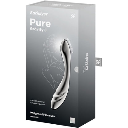 SATISFYER - PURE GRAVITY 3 DILDO ACERO INOXIDABLE DOBLE USO