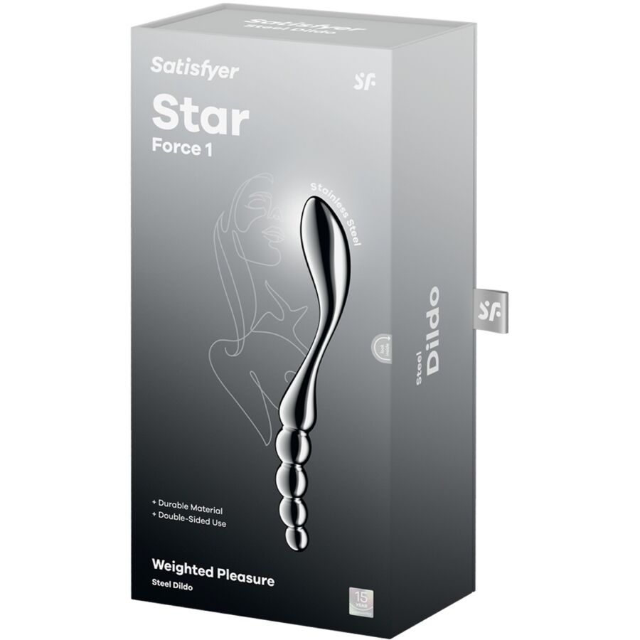SATISFYER - STAR FORCE 1 DILDO ACERO INOXIDABLE DOBLE USO